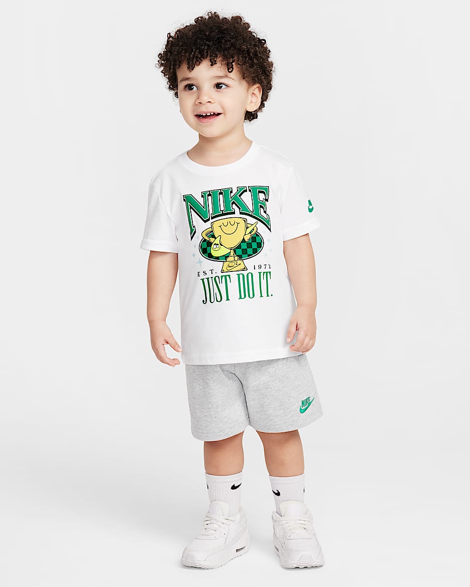 ナイキ ベビー エース ユア ゲーム ツーピース Tシャツ ショートパンツ セットアップ - ライトスモークグレー