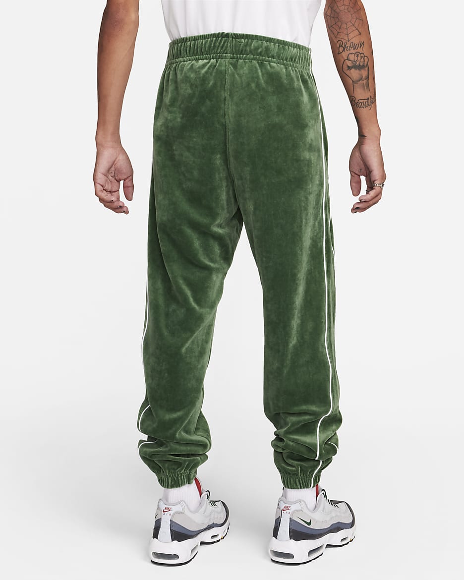 Nike Sportswear Club Men's Velour Trousers - Fir/White