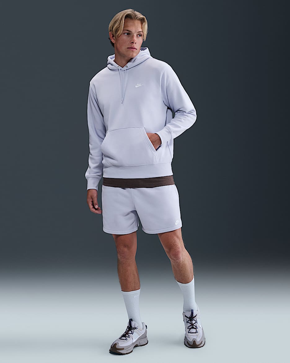 Nike Club Men's French Terry Flow Shorts - Ghost/Ghost/White