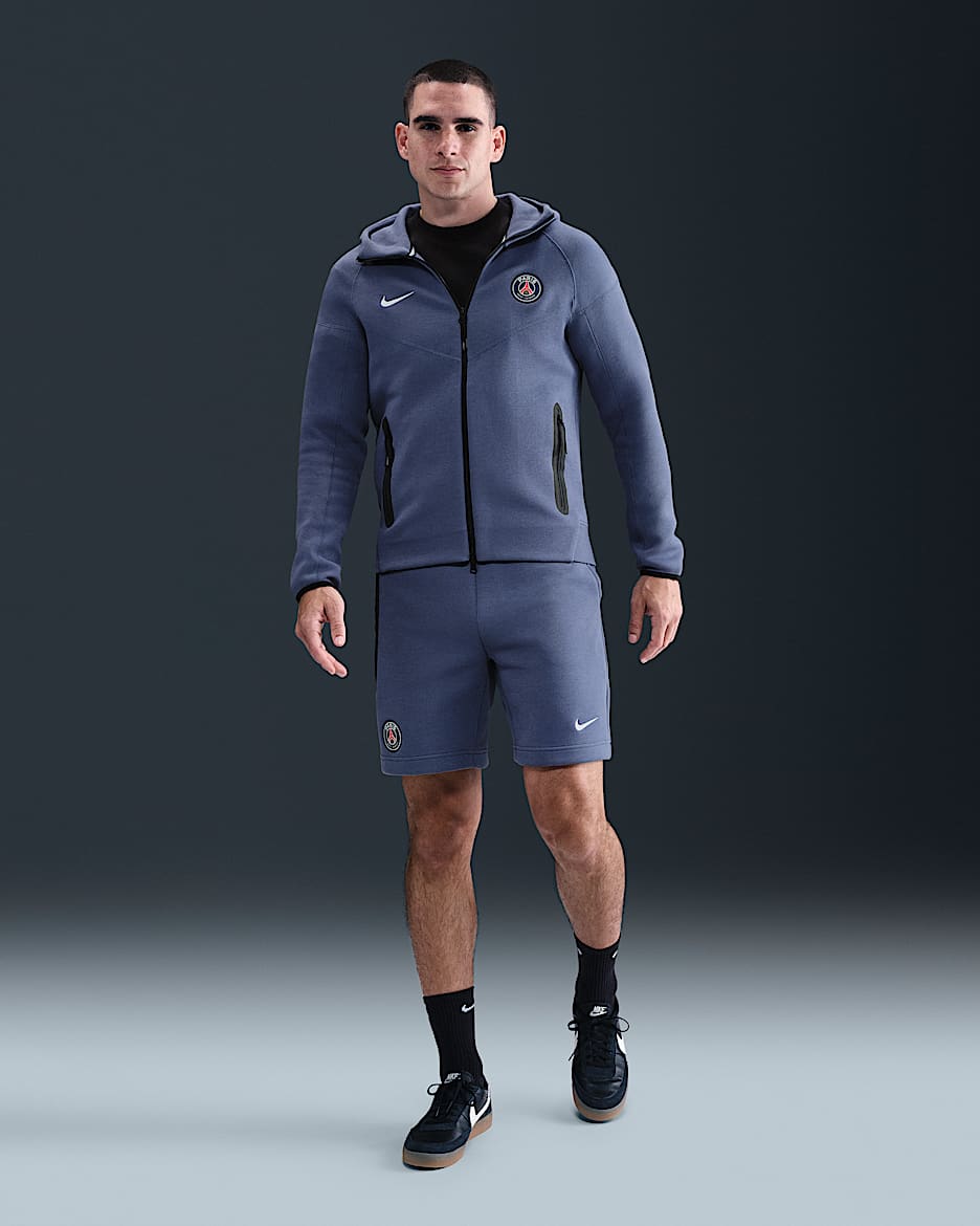 Paris Saint-Germain Tech Men's Nike Football Fleece Shorts - Diffused Blue/White