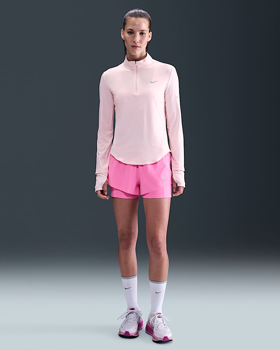 Nike Swift Women's Dri-FIT Mid-Rise 2-in-1 Running Shorts - Playful Pink