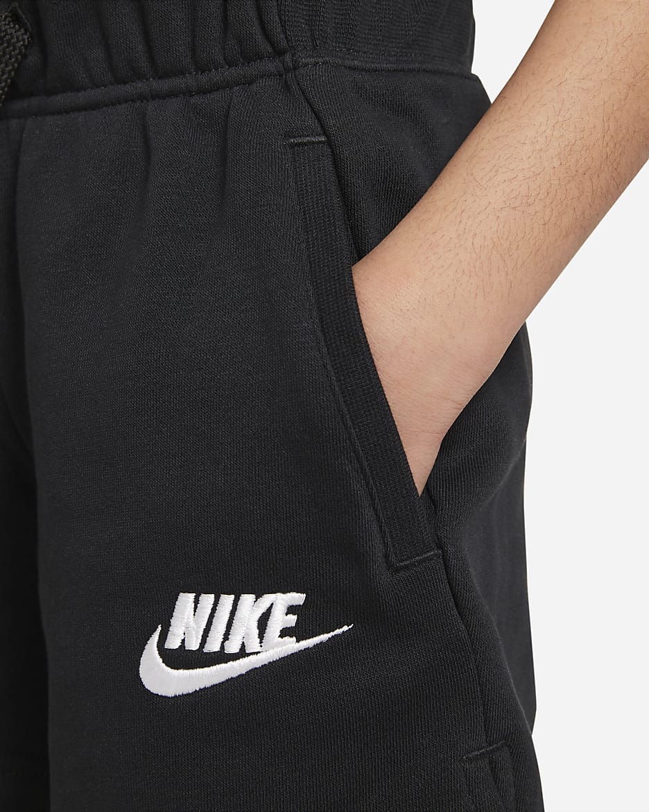 Nike Sportswear Club Older Kids' (Girls') French Terry Shorts - Black/White