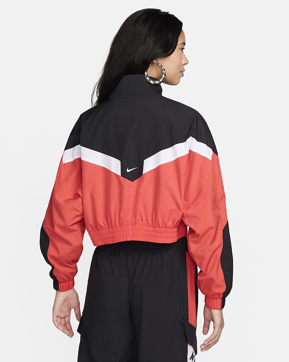 Nike Sportswear Damenjacke aus Webmaterial - Light Crimson/Schwarz/Schwarz