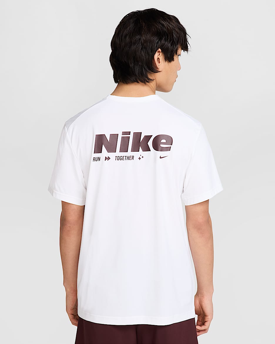 ナイキ ハイバース メンズ Dri-FIT UV ショートスリーブ トップ - ホワイト/バーガンディクラッシュ