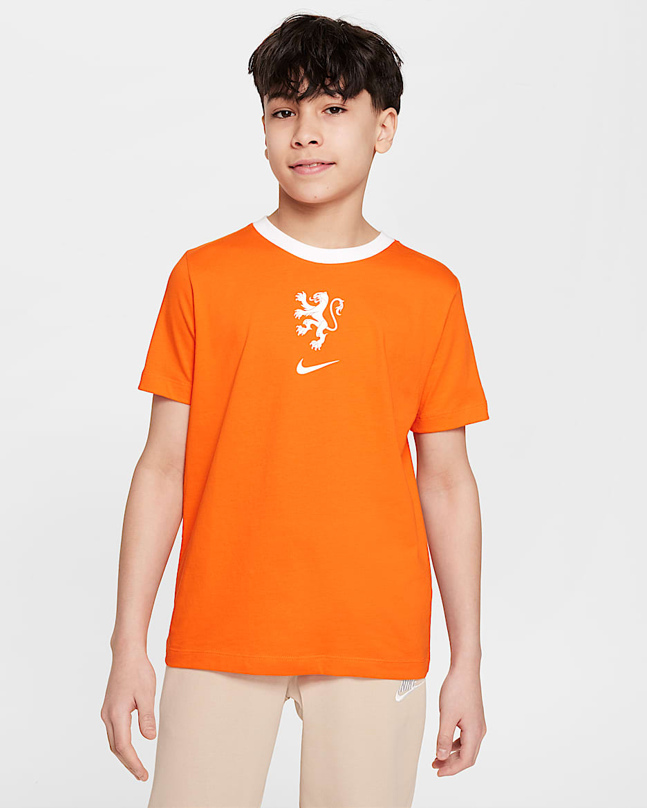Niederlande Nike Fußball-T-Shirt (ältere Kinder) - Safety Orange