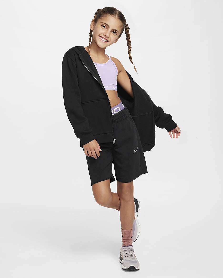 Nike Sportswear Dri-FIT Fleece-Shorts für ältere Kinder (Mädchen) - Schwarz