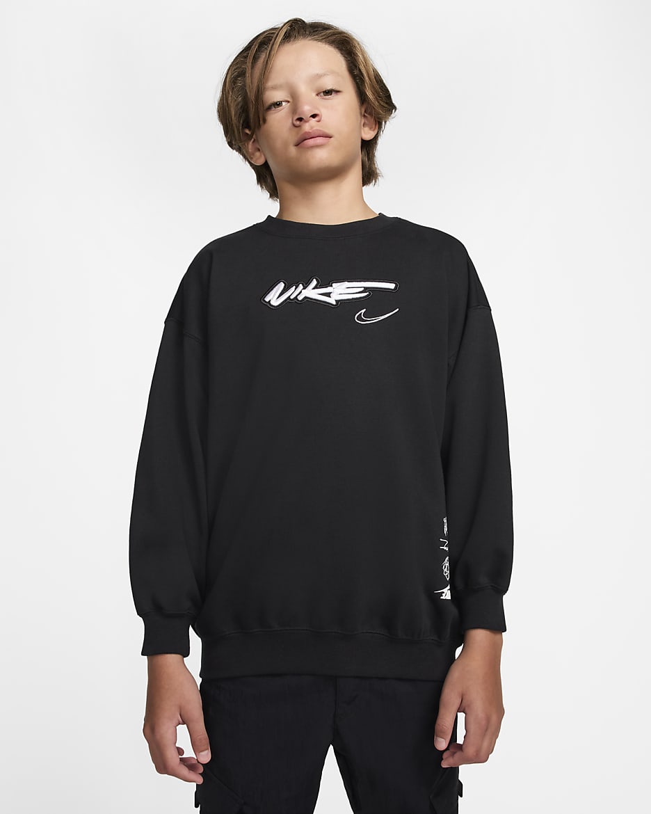 Nike Sportswear Breaking Big Kids' Fleece Top - Black