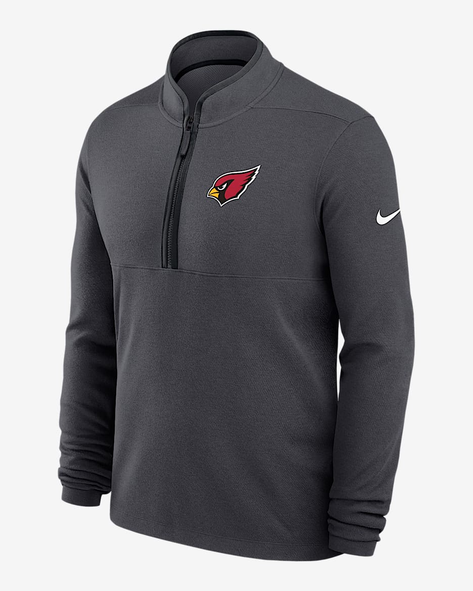 Playera de manga larga Nike Dri-FIT NFL de medio cierre para hombre Arizona Cardinals Logo Victory - Antracita