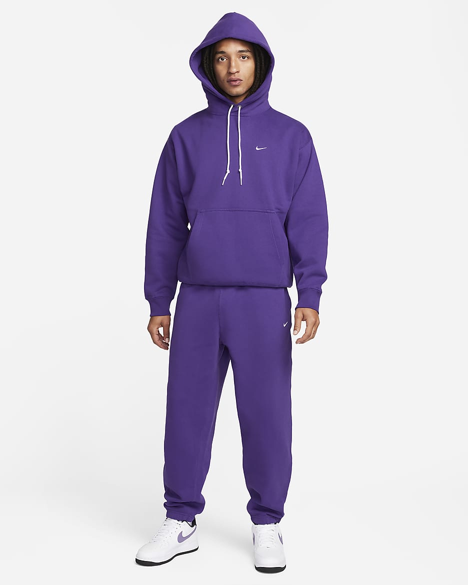 Nike Solo Swoosh Men's Fleece Pullover Hoodie - Field Purple/White