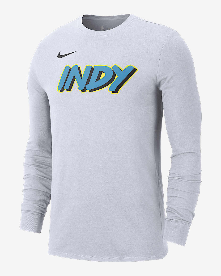 Playera de manga larga Nike de la NBA para hombre Indiana Pacers Essential City Edition - Blanco