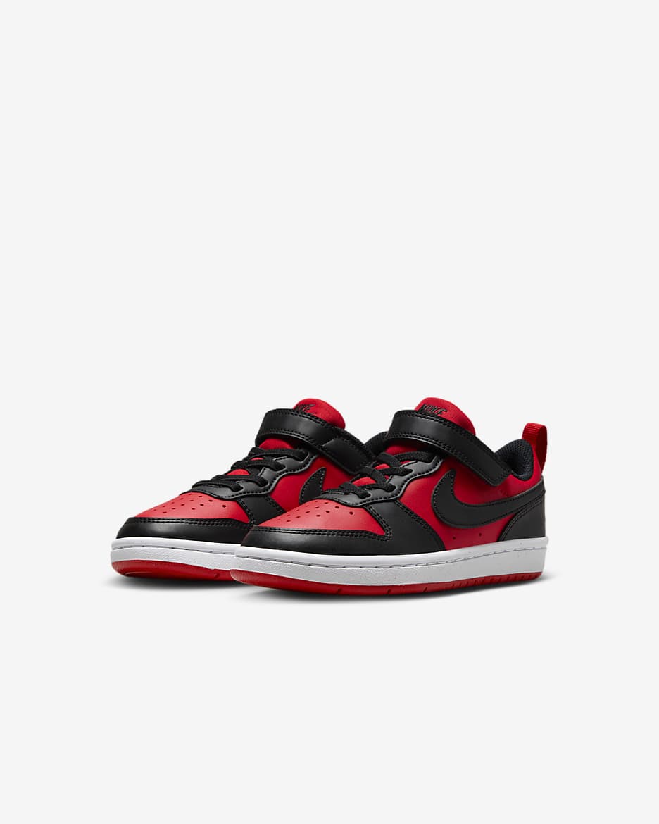 Nike Court Borough Low Recraft sko til små barn - University Red/Hvit/Svart