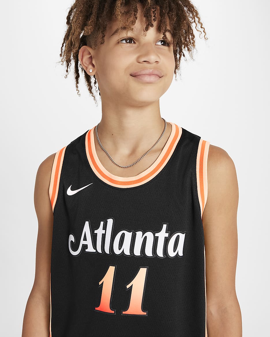 Trae Young Atlanta Hawks City Edition Older Kids' Nike Dri-FIT NBA Swingman Jersey - Black