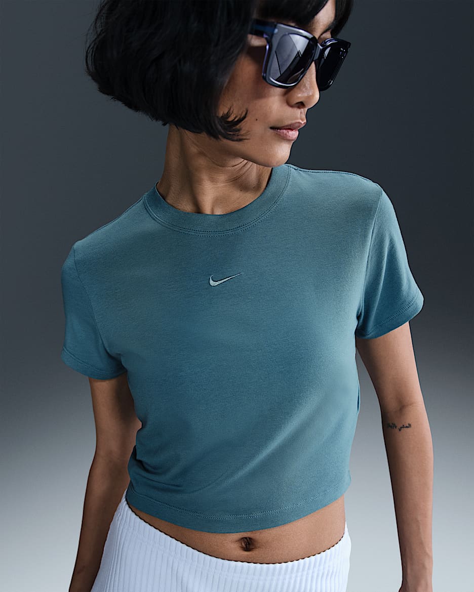 Nike Sportswear Chill Knit Women's Cropped T-Shirt - Smokey Blue