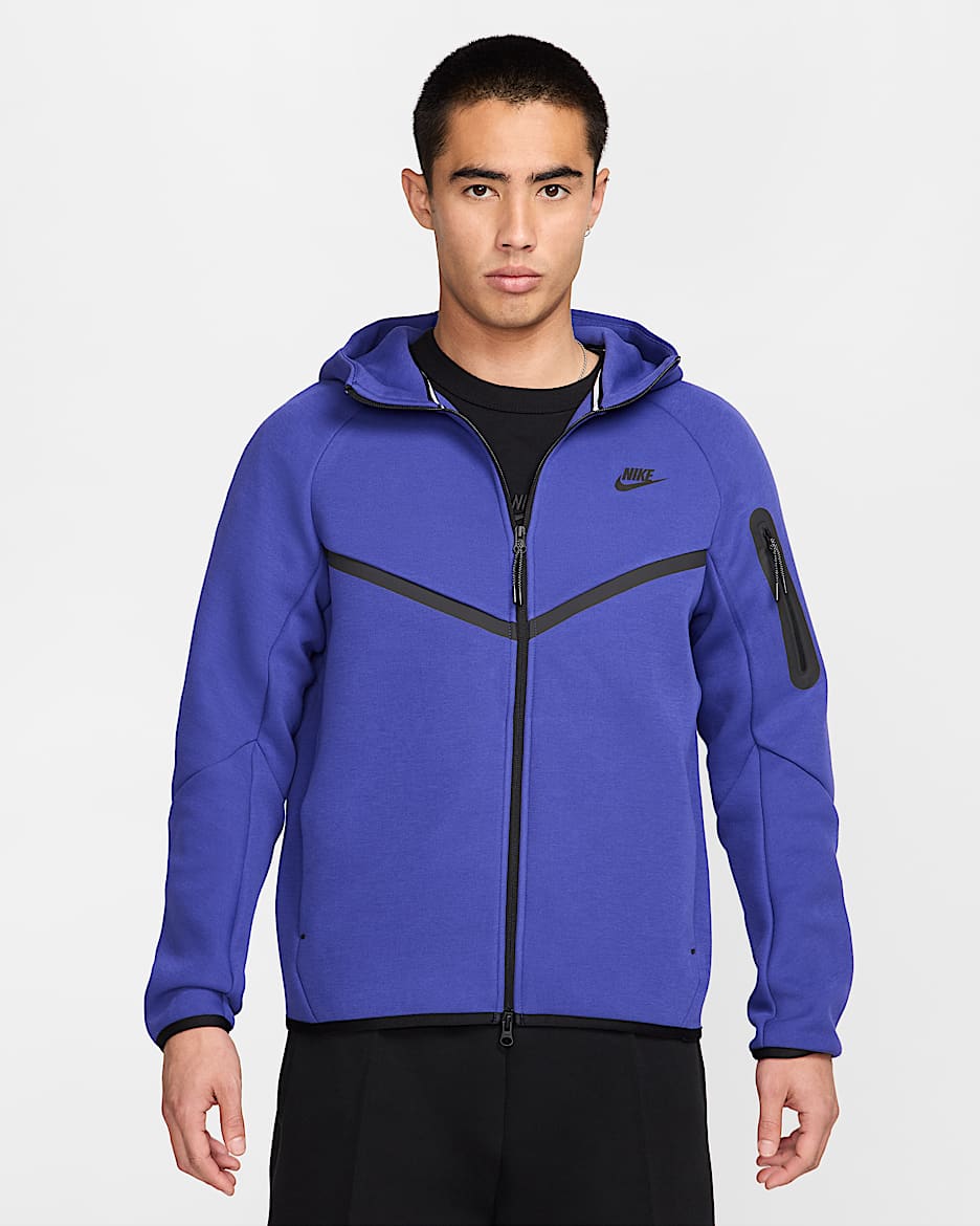 Nike Tech Men's Full-Zip Windrunner Hoodie - Deep Night/Black