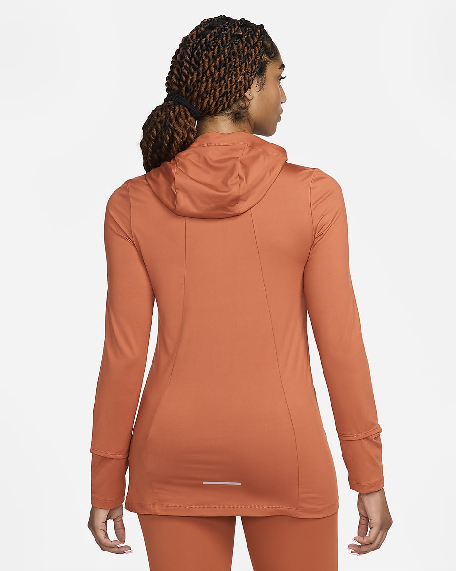 Nike Dri-FIT Swift UV Women's Hooded Running Jacket - Burnt Sunrise