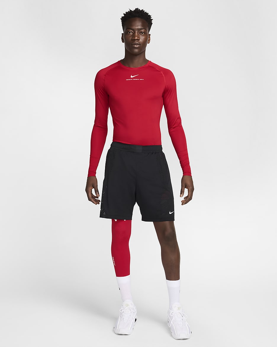 Haut de basketball première couche à manches longues NOCTA pour homme - University Red/Blanc