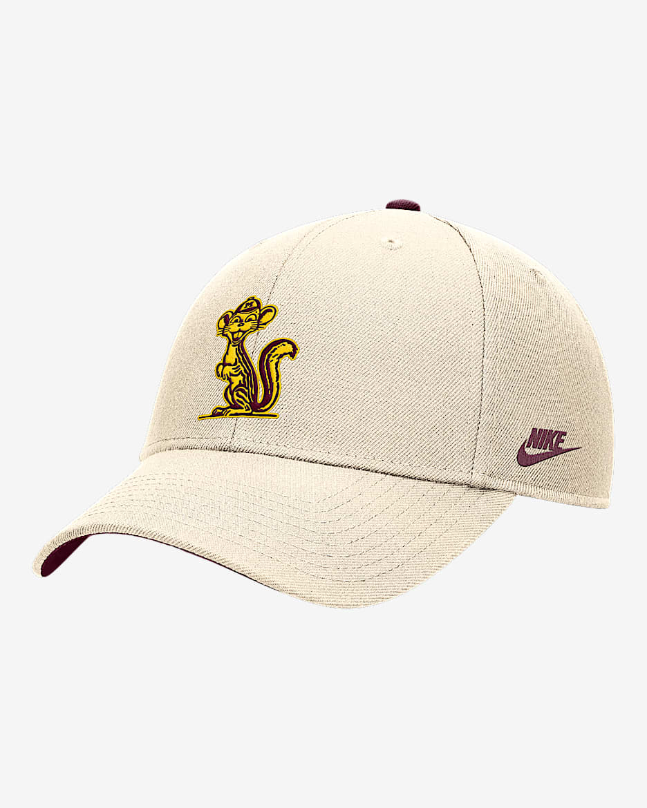 Gorra universitaria Nike ajustable para hombre Minnesota Rise - Natural