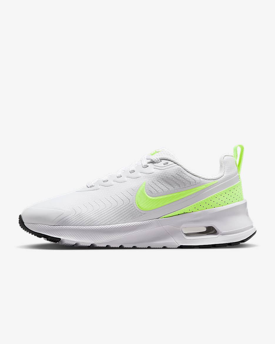 Chaussure Nike Air Max Nuaxis pour femme - Blanc/Metallic Silver/Noir/Volt