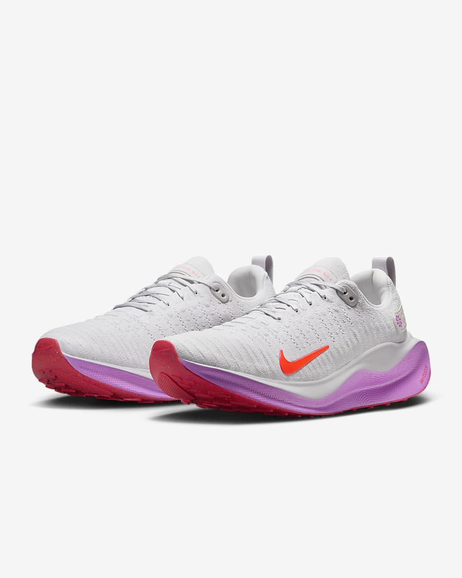 Tenis de correr en carretera para hombre Nike InfinityRN 4 - Gris vasto/Hipervioleta/Carmesí brillante