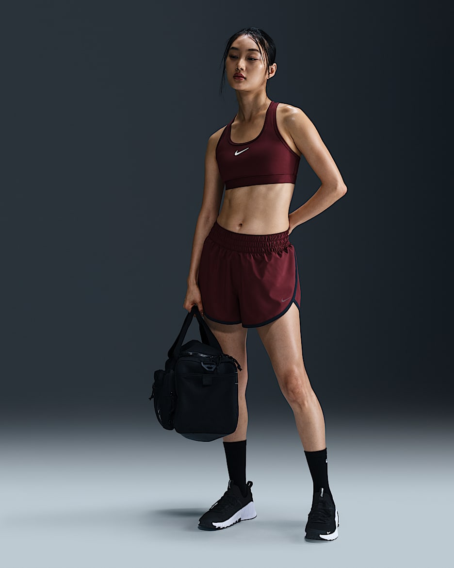 กางเกงขาสั้นมีซับในผู้หญิง Dri-FIT Nike One - Dark Team Red/Armory Navy/ดำ