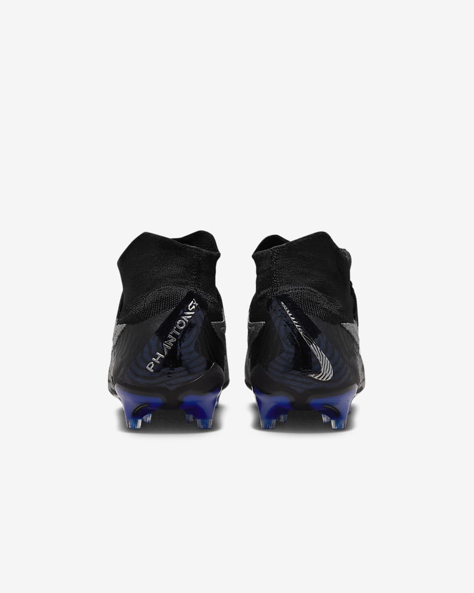 Tacos de fútbol high para terreno firme Nike Phantom GX Elite - Negro/Hiperroyal/Cromo