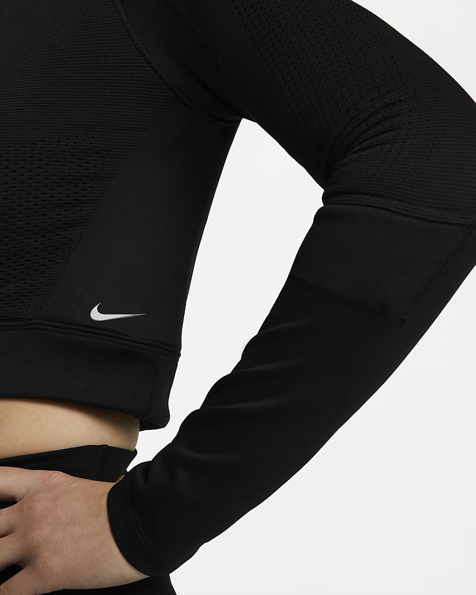 Haut à 1/4 de zip Nike Therma-FIT ADV City Ready pour femme - Noir/Noir/Clear