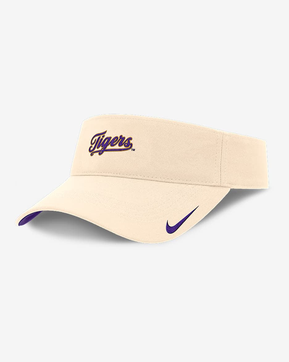 Visera universitaria Nike Dri-FIT ajustable para hombre LSU Tigers Primetime Ace - Natural