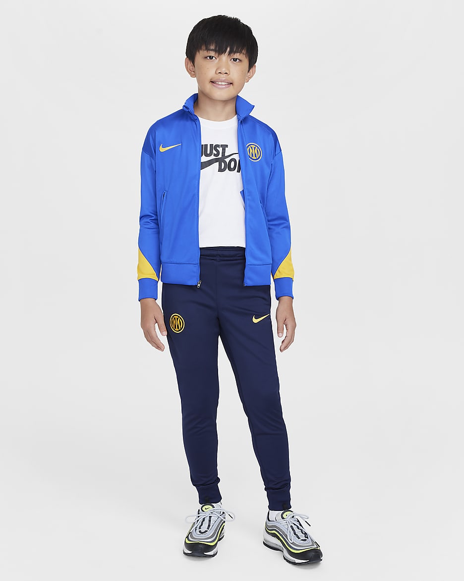 Inter Milan Strike Third Older Kids' Nike Dri-FIT Football Knit Tracksuit - Lyon Blue/Blackened Blue/University Gold/University Gold