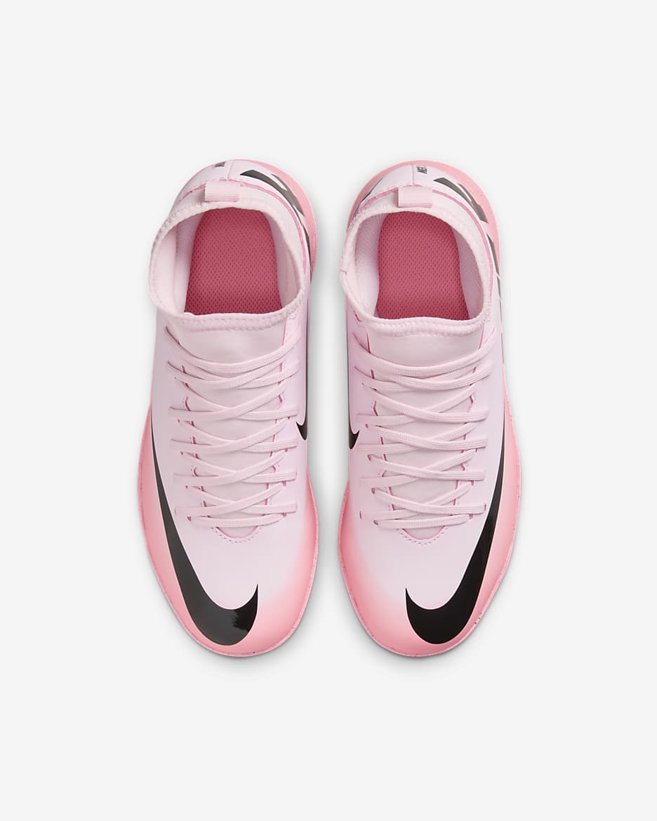 Nike Jr. Mercurial Superfly 9 Club Younger/Older Kids' TF High-Top Football Shoes - Pink Foam/Black