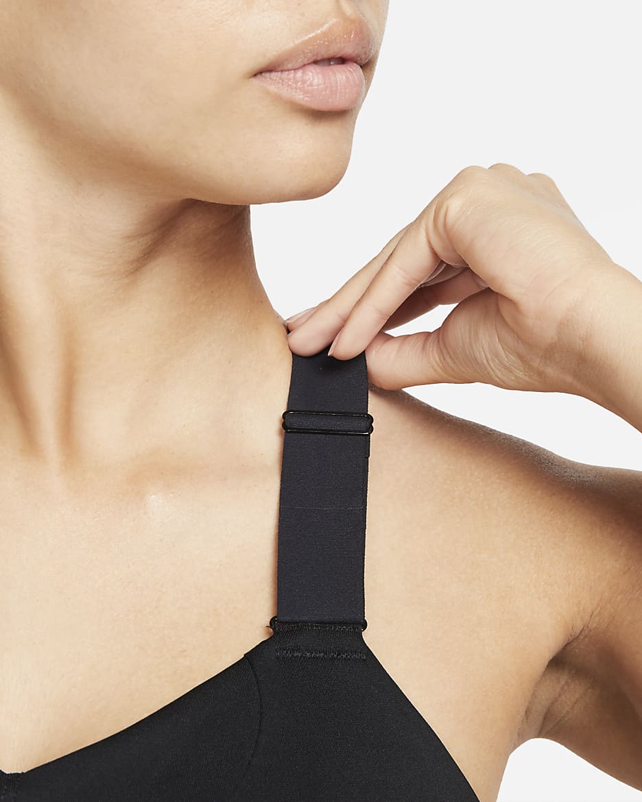 Brassière de sport rembourrée à maintien supérieur avec zip avant Nike Alpha pour femme - Noir/Noir/Dark Smoke Grey/Dark Smoke Grey