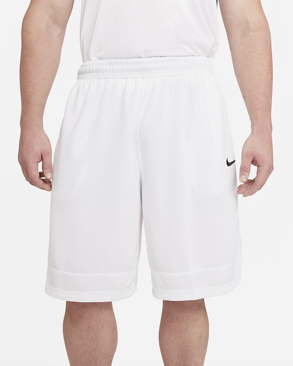 Shorts de básquetbol para hombre Nike Dri-FIT Icon - Blanco/Blanco/Negro