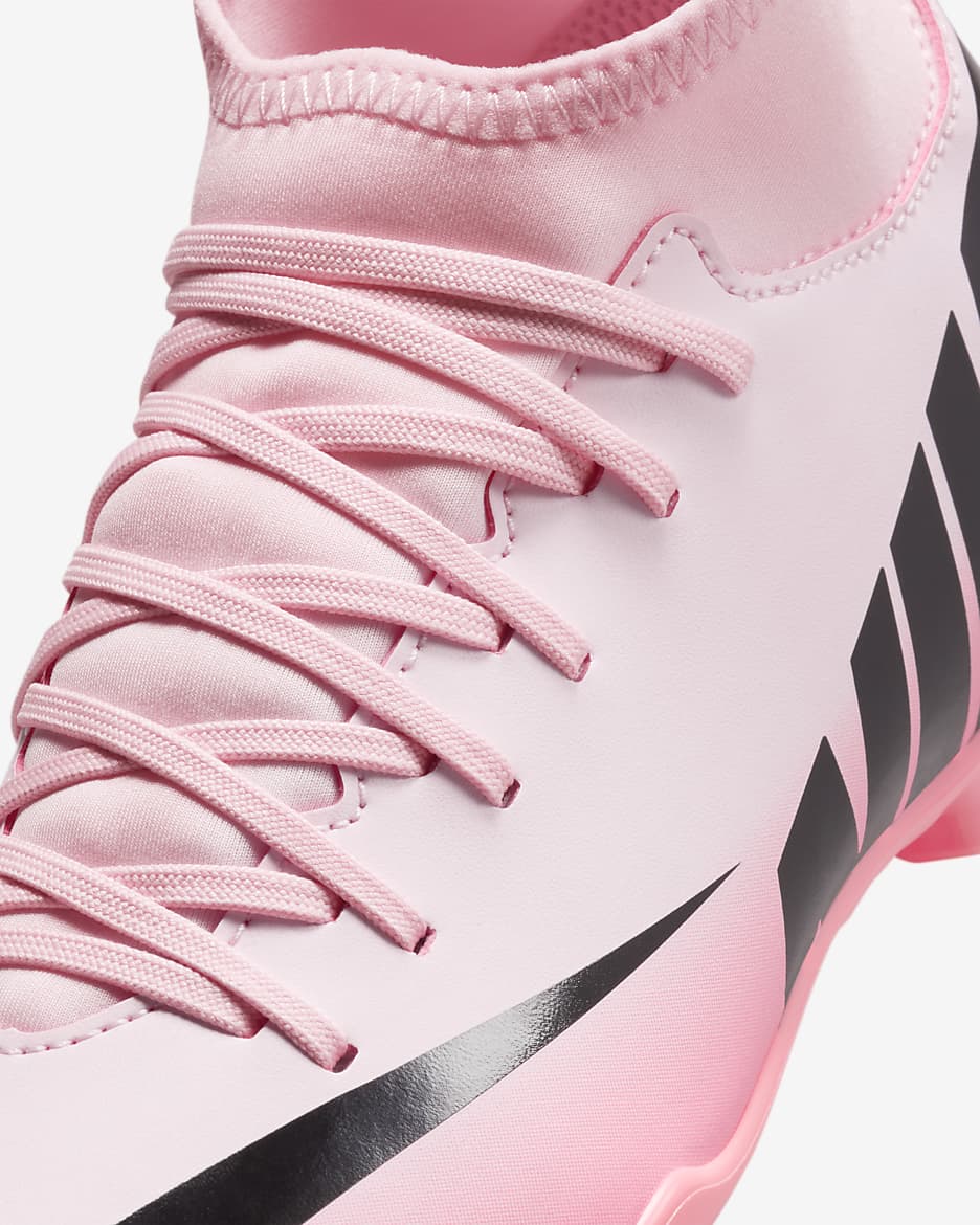 Nike Jr. Mercurial Superfly 9 Club Big Kids' MG High-Top Soccer Cleats - Pink Foam/Black