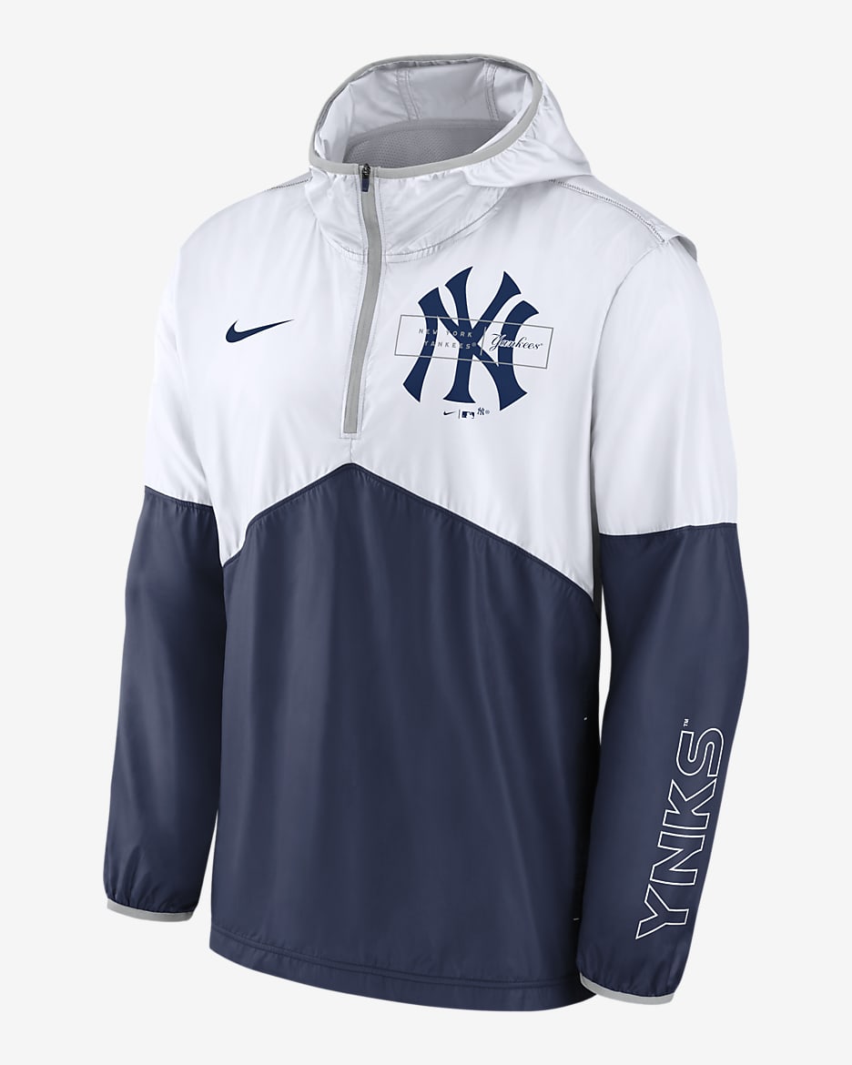 Chamarra de medio cierre para hombre Nike Overview (MLB New York Yankees) - Blanco