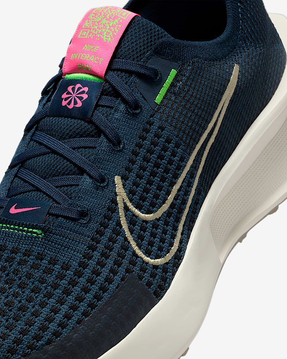 Nike Interact Run Men's Road Running Shoes - Armoury Navy/Hyper Pink/Pale Ivory/Desert Khaki