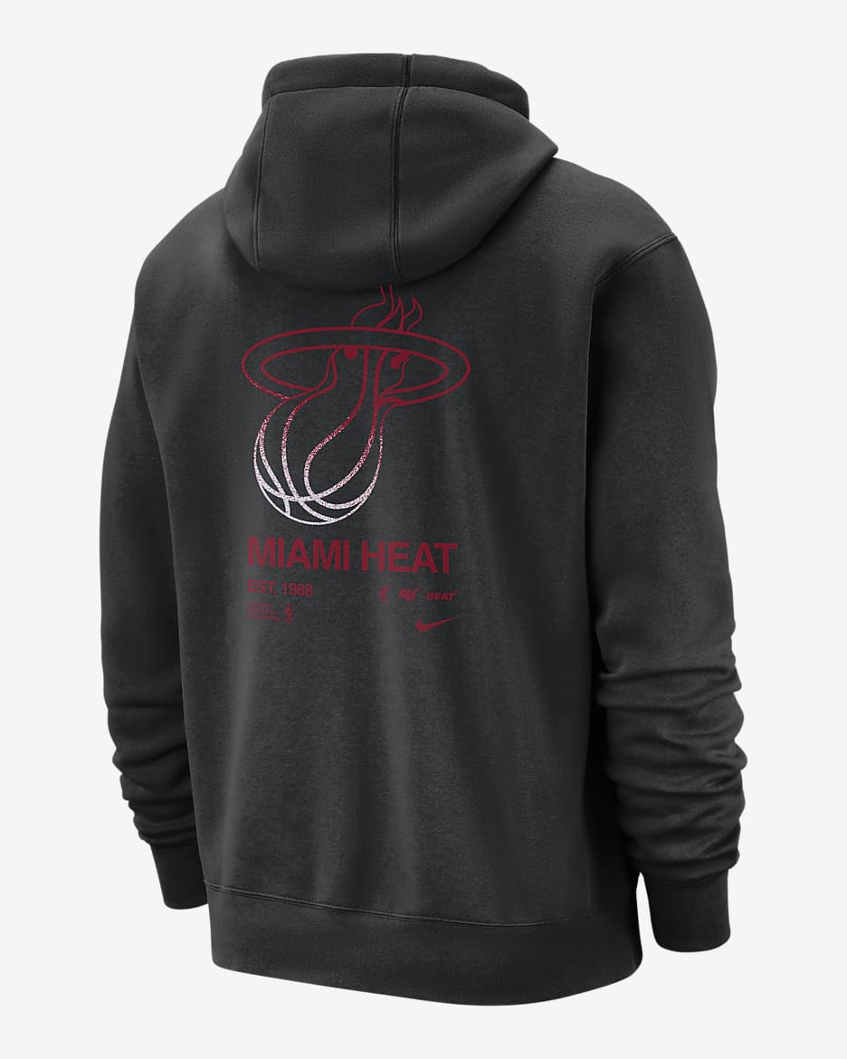 Miami Heat Club Courtside Nike NBA-pullover-hættetrøje til mænd - sort