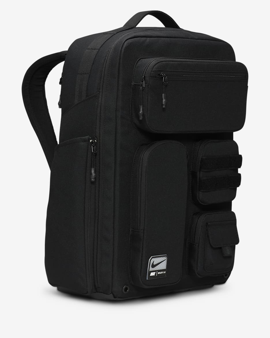 Nike Utility Elite Mochila (37 l) - Negro/Negro/Blanco