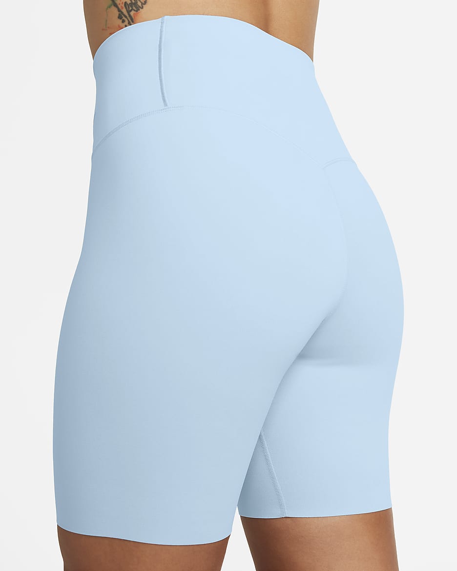 Cycliste taille haute à maintien léger Nike Zenvy 20 cm pour femme - Light Armory Blue/Noir