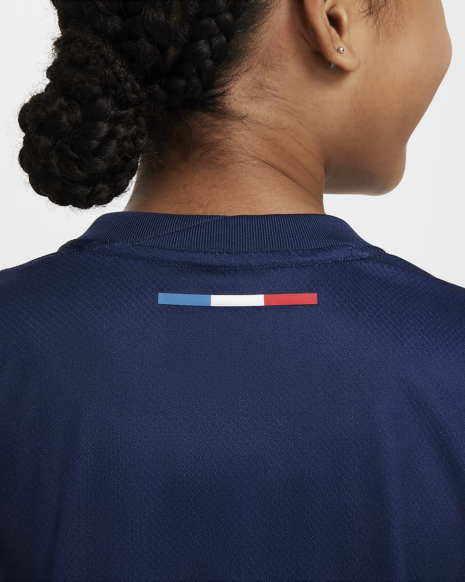 Replika domácího fotbalového dresu Nike Dri-FIT Paris Saint-Germain Stadium 2024/25 pro větší děti - Midnight Navy/Midnight Navy/Bílá