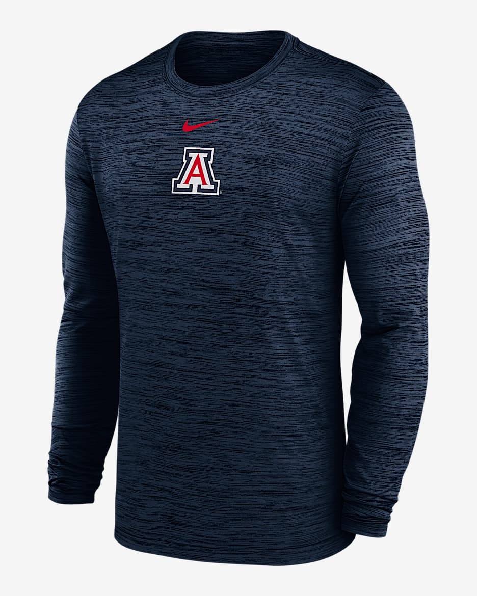 Arizona Sideline Velocity Men's Nike Dri-FIT College Long-Sleeve T-Shirt - Navy