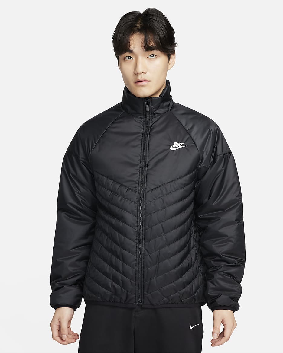 Nike Sportswear Windrunner Men's Therma-FIT Midweight Puffer Jacket - Black/Black/Sail