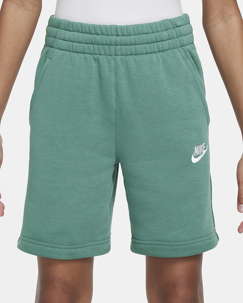 Nike Sportswear Club Fleece Big Kids' French Terry Shorts - Bicoastal/White