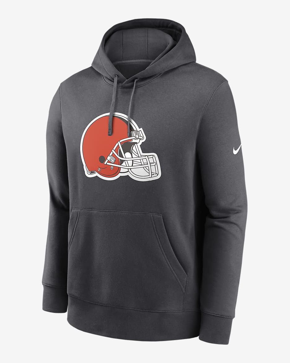 Cleveland Browns Club Logo Men's Nike NFL Pullover Hoodie - Anthracite