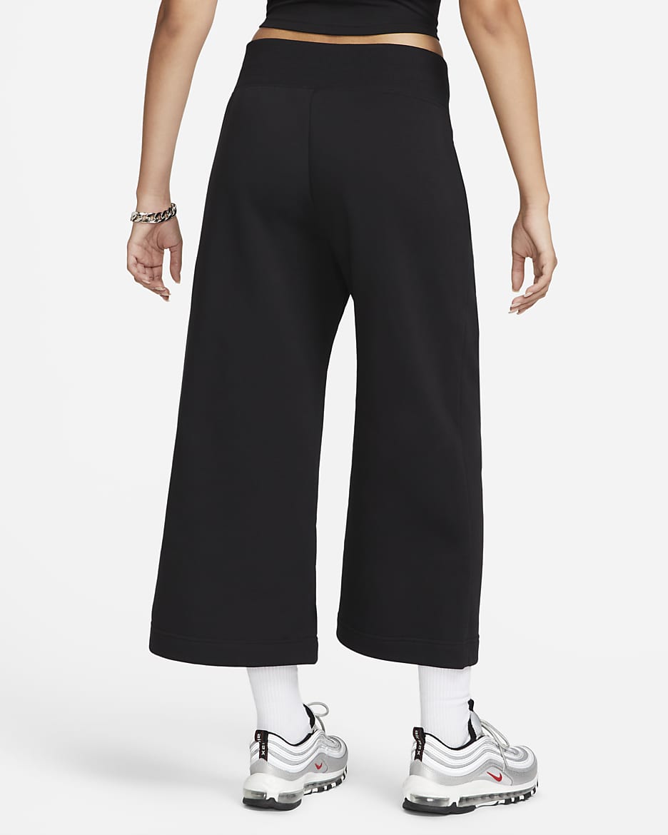 Nike Sportswear Phoenix Fleece Women's High-Waisted Cropped Tracksuit Bottoms - Black/Sail