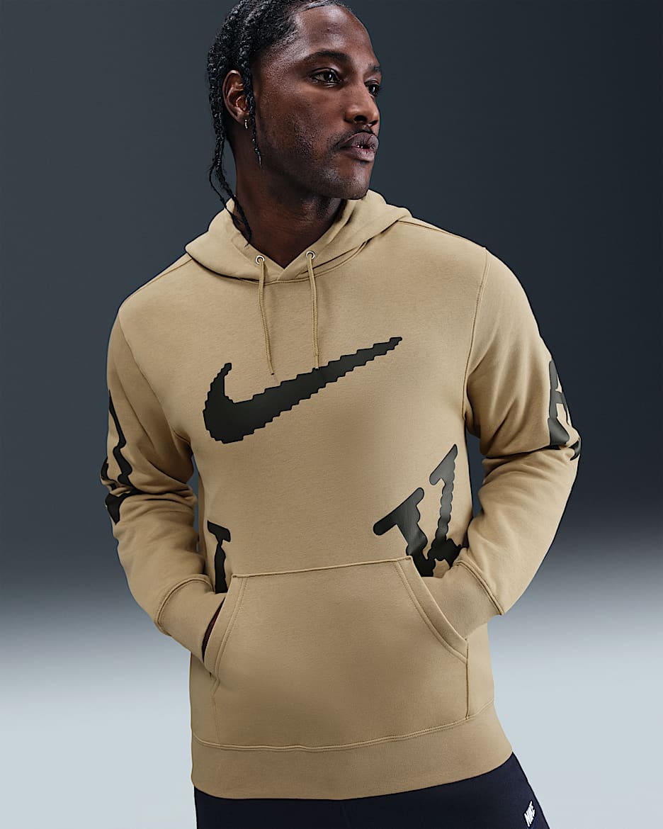 Nike Sportswear Club Men's Fleece Hoodie - Parachute Beige/Sequoia