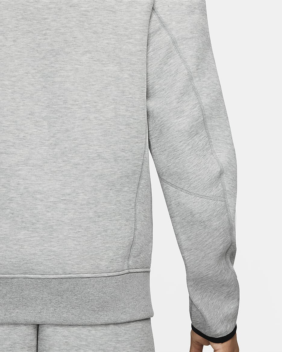 Tröja Nike Sportswear Tech Fleece med halv dragkedja för män - Dark Grey Heather/Svart