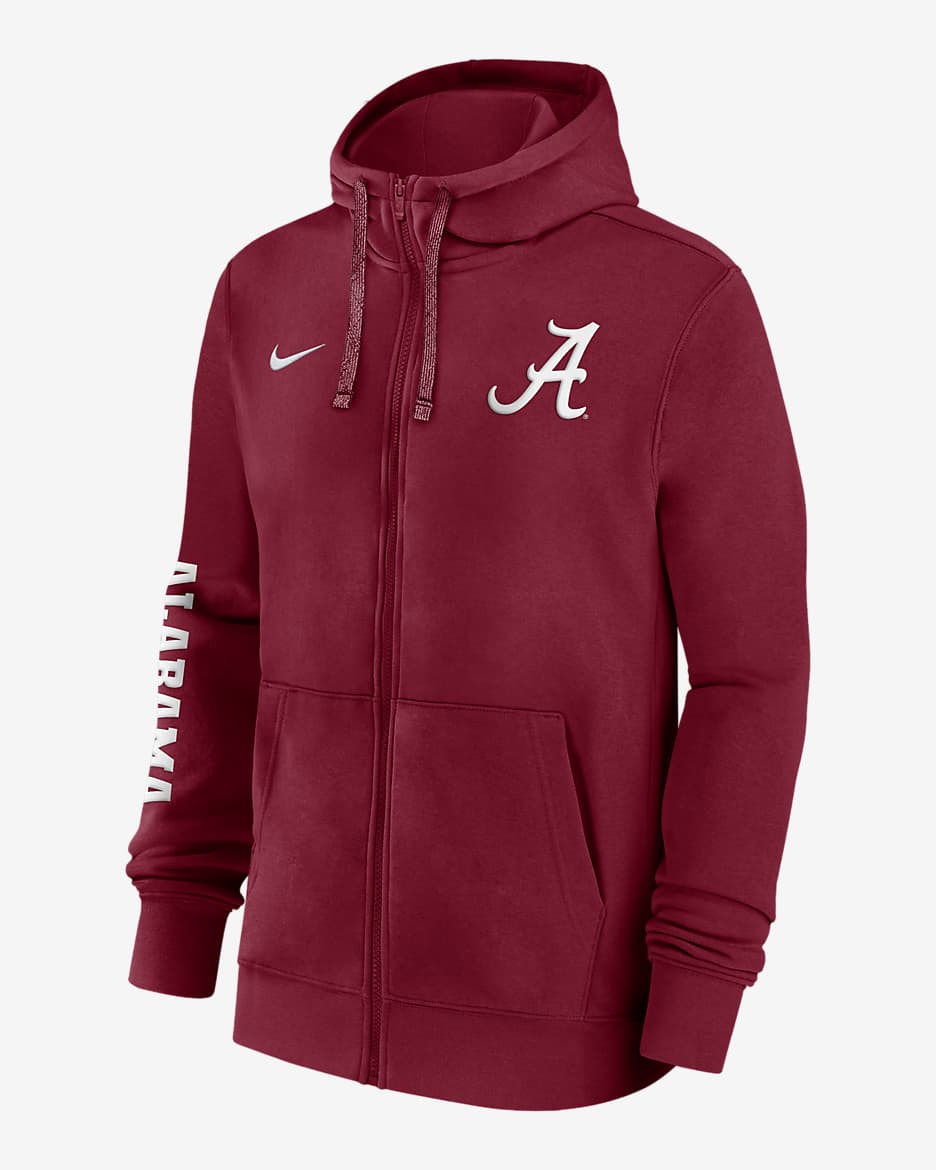 Alabama Crimson Tide Sideline Team Issue Men's Nike College Full-Zip Hoodie - Crimson