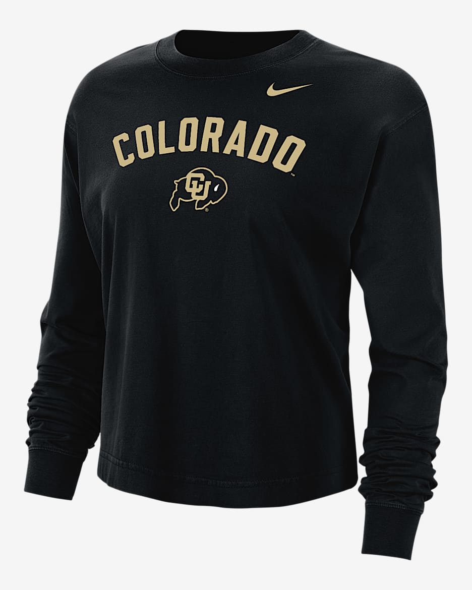 Colorado Playera de corte cuadrado de manga larga universitaria Nike para hombre - Negro