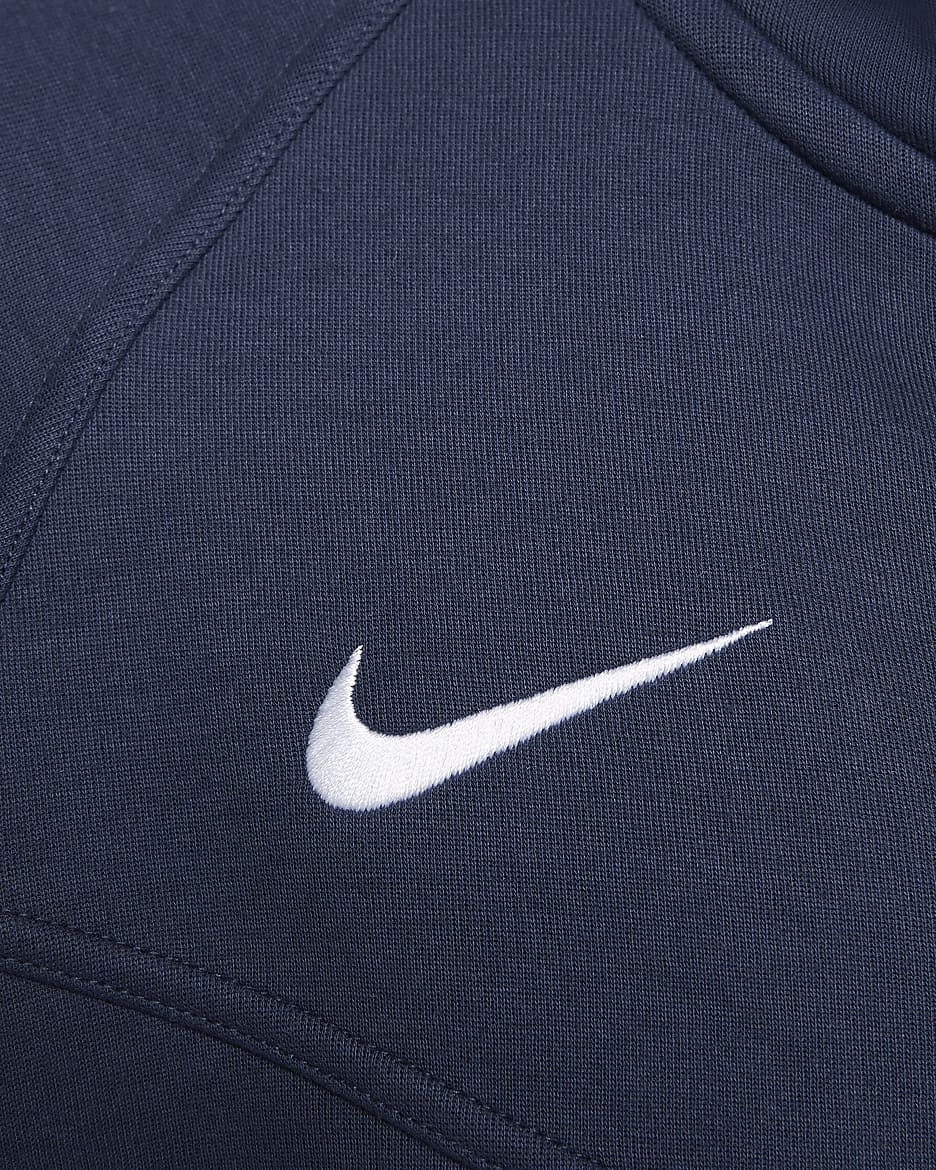 Damska bluza piłkarska z kapturem i zamkiem na całej długości Nike Paris Saint-Germain Tech Fleece Windrunner - Midnight Navy/Biel