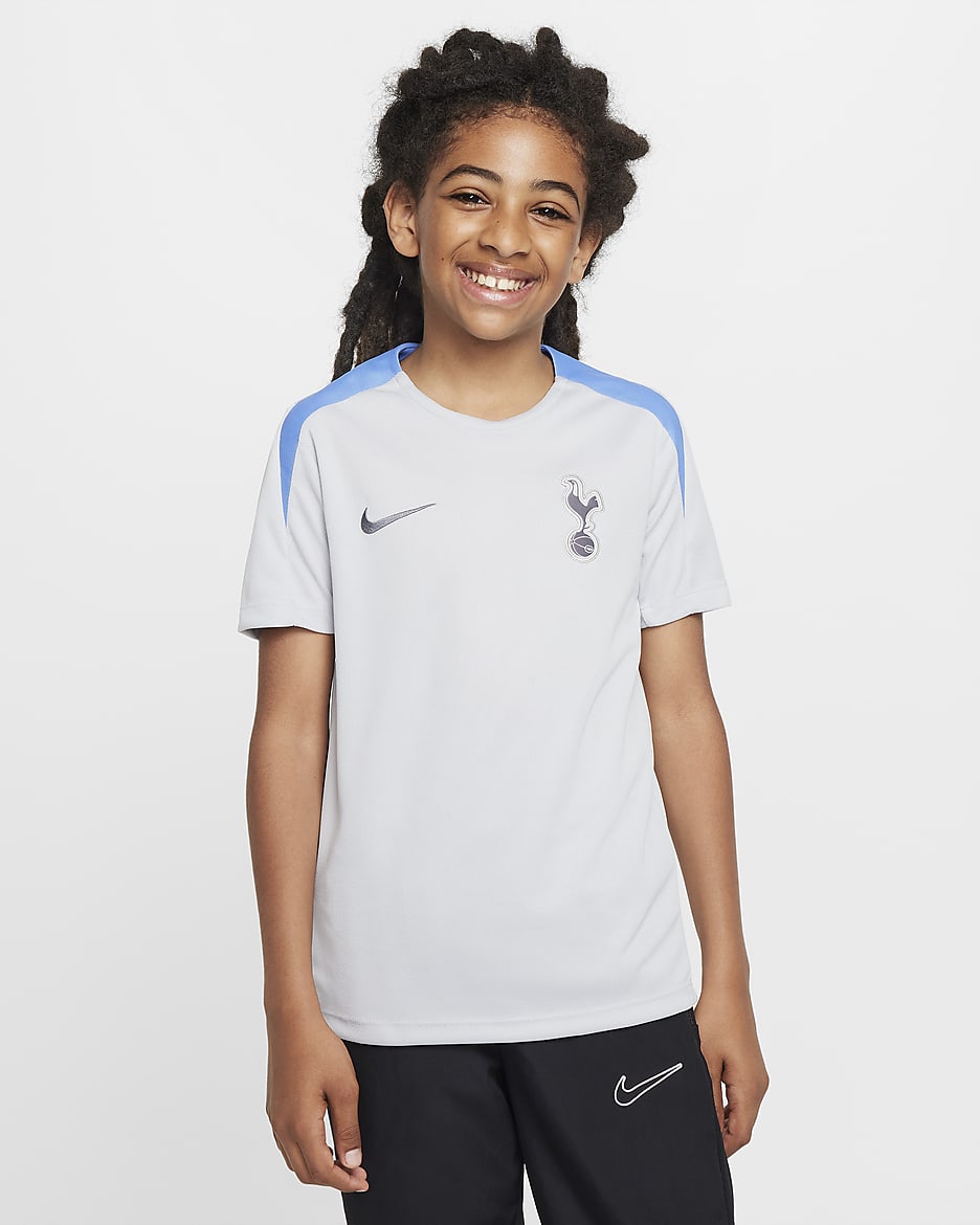 Tottenham Hotspur Strike Older Kids' Nike Dri-FIT Football Short-Sleeve Knit Top - Grey Fog/Grey Fog/Polar/Dark Grey