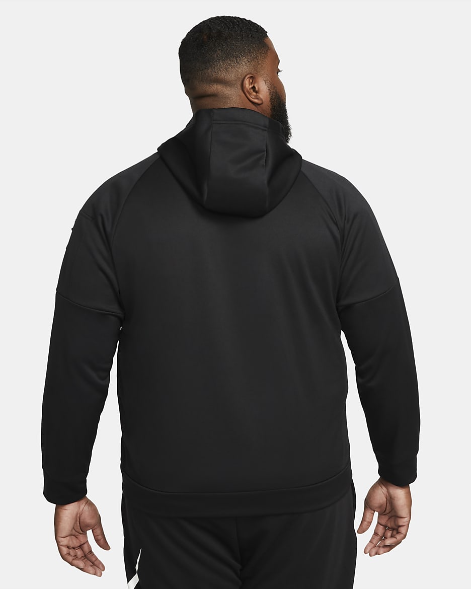 Haut de fitness à zip Therma-FIT Nike Therma pour homme - Noir/Noir/Blanc